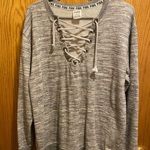VS Pink oversized sweatshirt, small, Heather grey